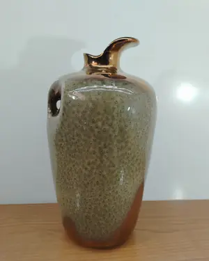 tibor de cerámica decorativa con pájaros y flores - miniatura 5