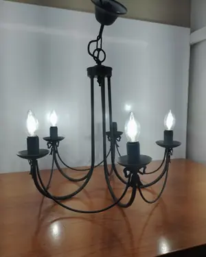 Lámpara araña de techo estilo industrial en metal - miniatura 6