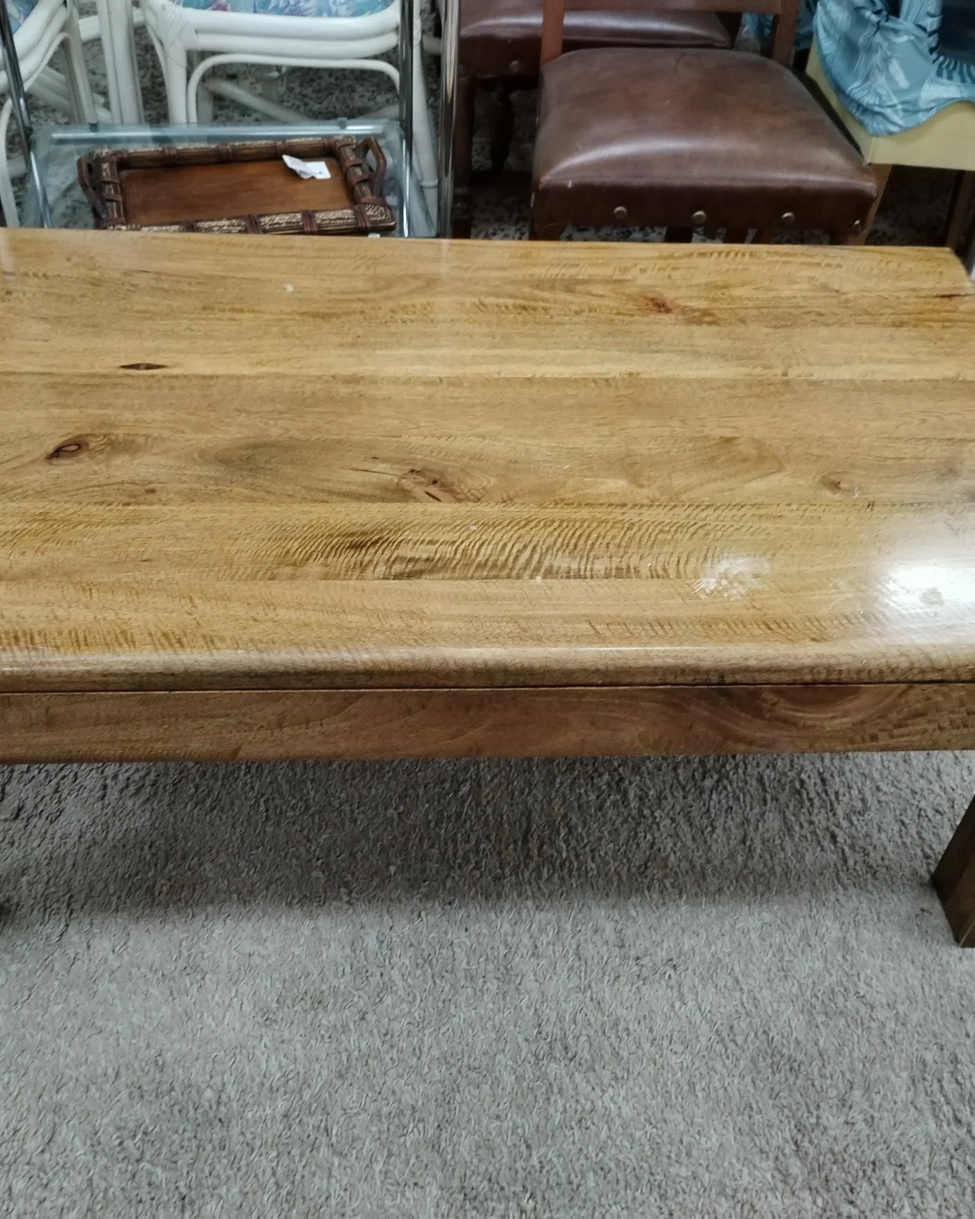 Mesa de centro rústica de madera maciza - imagen 4