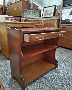 Mueble auxiliar de salón vintage con cajón y ruedas - miniatura 5