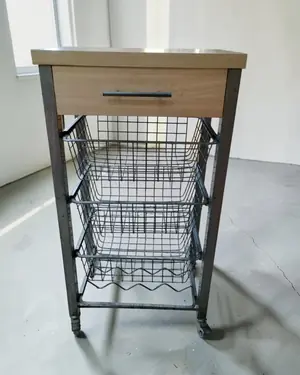 Mueble auxiliar de cocina con ruedas y cajón - miniatura 1