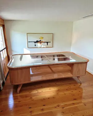 Mesa de centro moderna en madera con cristal - miniatura 1