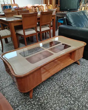 Mesa de centro moderna en madera con cristal - miniatura 2