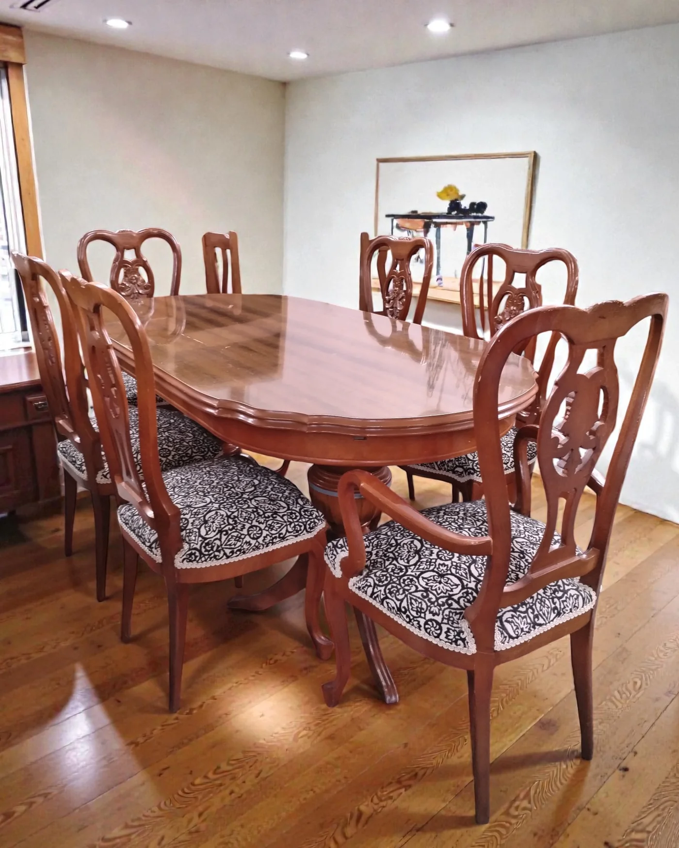 Conjunto de mesa de comedor clásica y 6 sillas - imagen 1