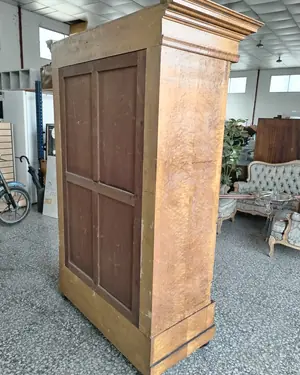 Armario antiguo estilo Biedermeier con espejo y detalles dorados - miniatura 4