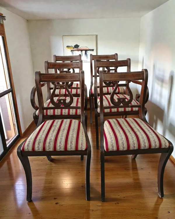 Juego de 6 Sillas de Comedor Estilo Regencia