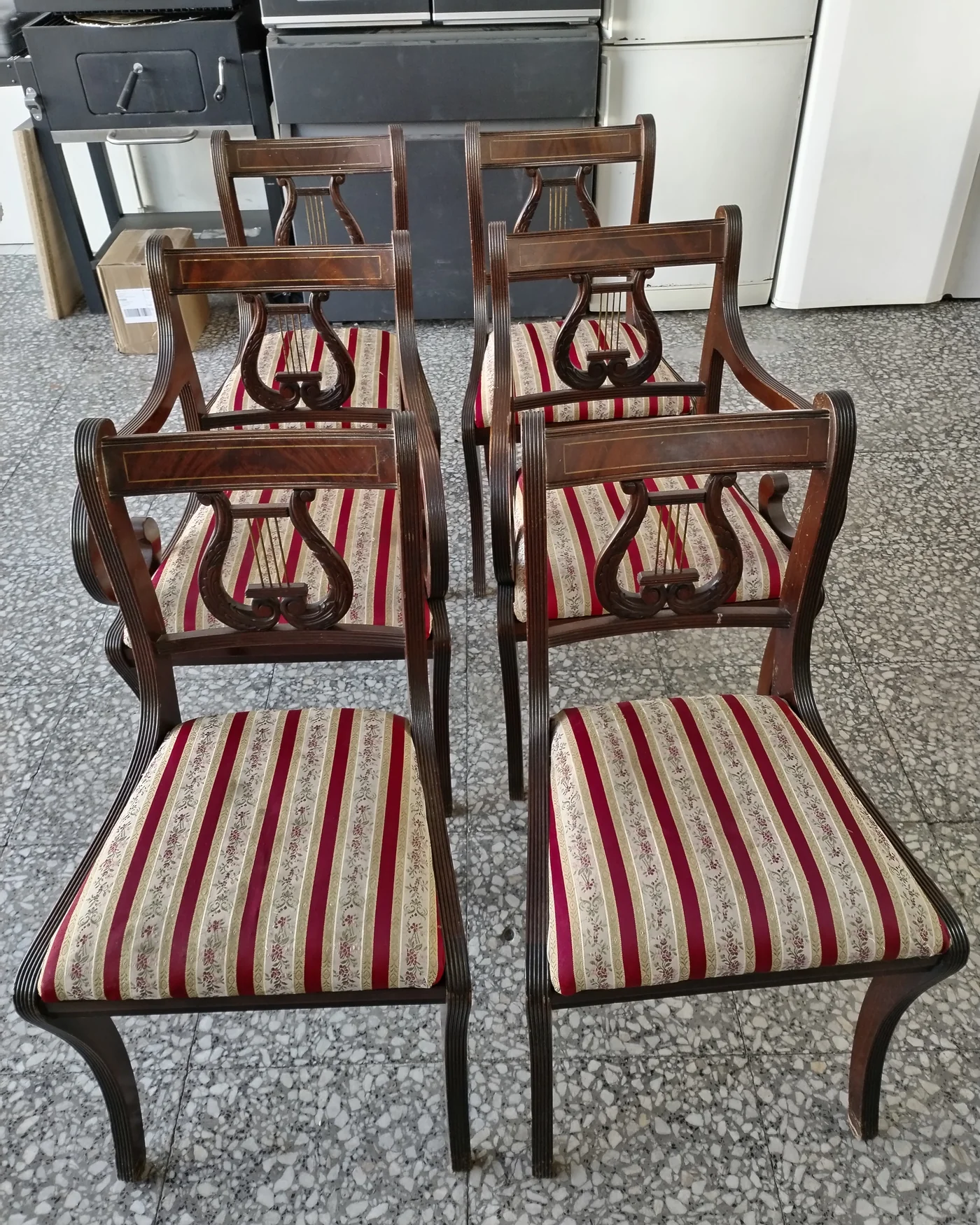 Juego de 6 sillas de comedor estilo regencia - imagen 2