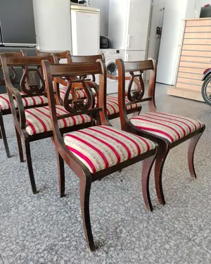 Juego de 6 sillas de comedor estilo regencia - miniatura 3