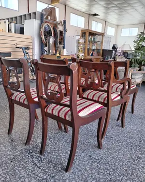 Juego de 6 sillas de comedor estilo regencia - miniatura 4