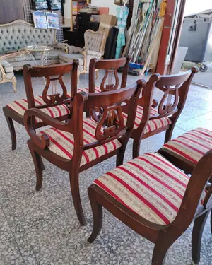 Juego de 6 sillas de comedor estilo regencia - miniatura 5