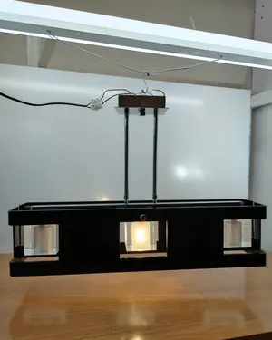 Lámpara de techo moderna de cristal y metal - miniatura 1