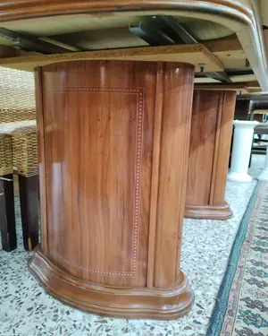 Mesa de comedor extensible de madera con cristal - miniatura 4