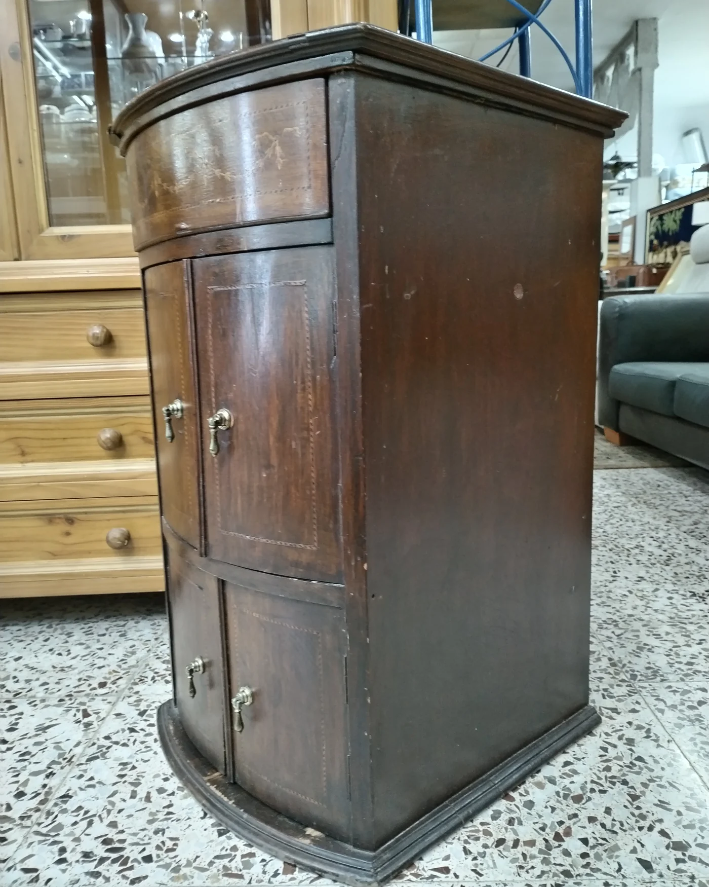 Mueble de esquina estilo biedermeier con marquetería - imagen 3