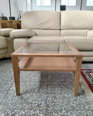 Mesa de Centro de Madera y Cristal - miniatura 1
