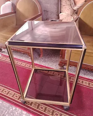 Mesa Auxiliar de Latón con Ruedas - miniatura 5