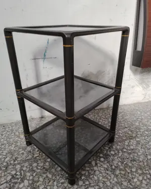 Mesa auxiliar de tres niveles con estructura tipo bambú - miniatura 2