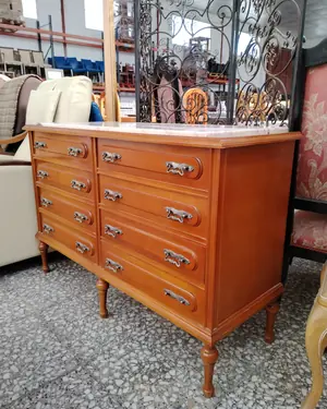 Cómoda doble de madera con tapa de mármol - miniatura 2