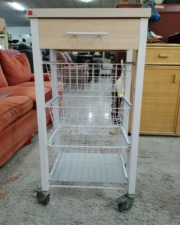 Carrito Verdulero de Cocina con Cajón y Ruedas