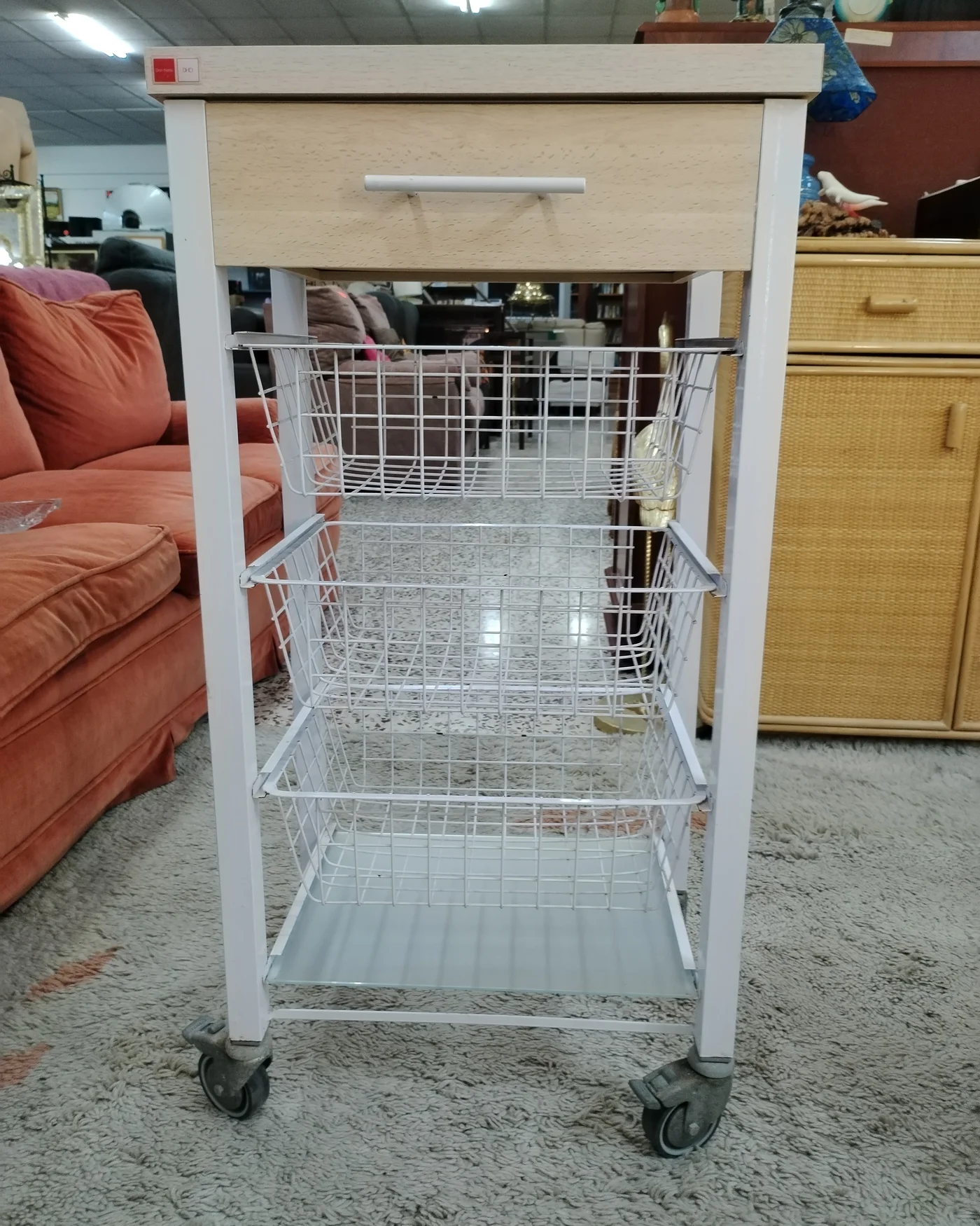Carrito Verdulero de Cocina con Cajón y Ruedas - imagen 2