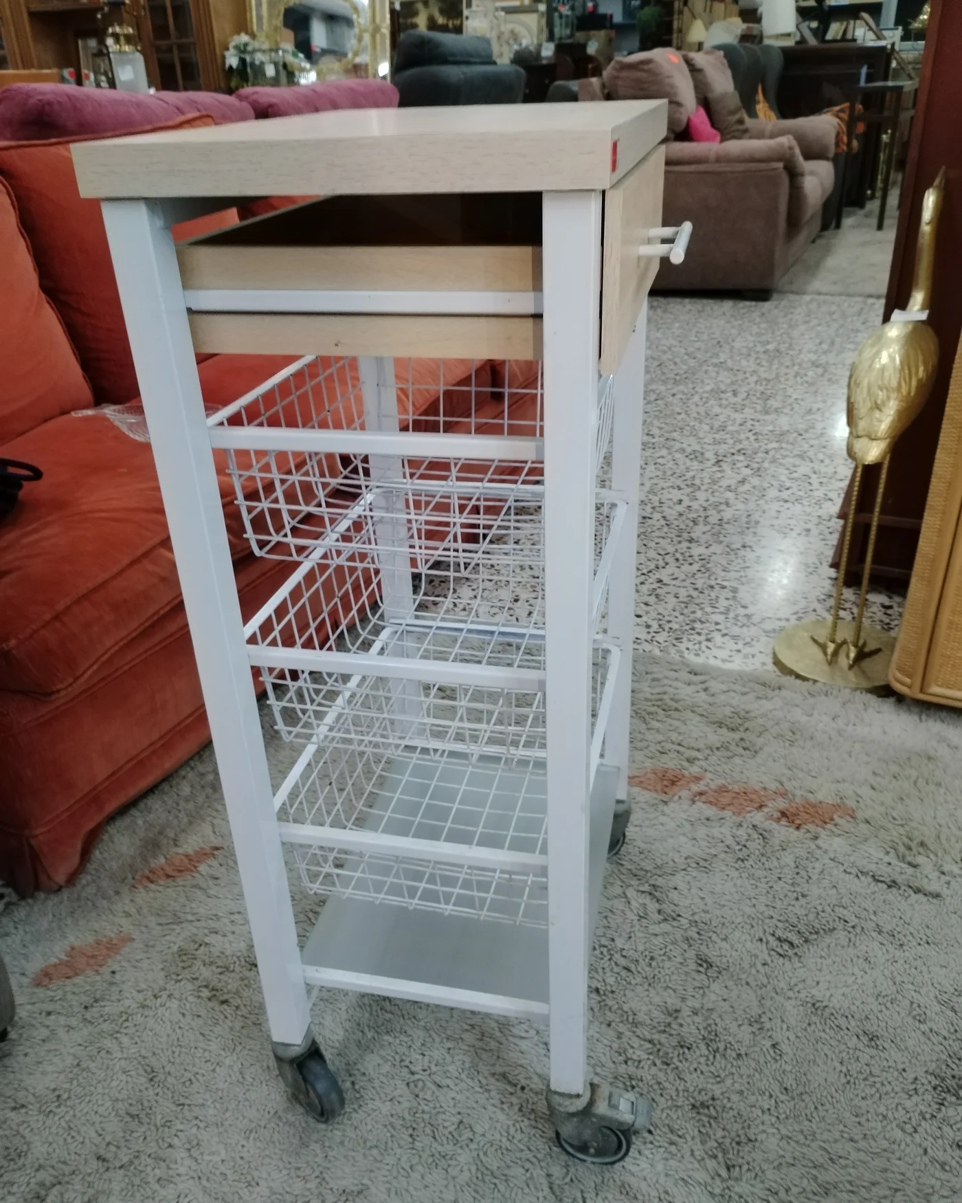 Carrito Verdulero de Cocina con Cajón y Ruedas - imagen 4