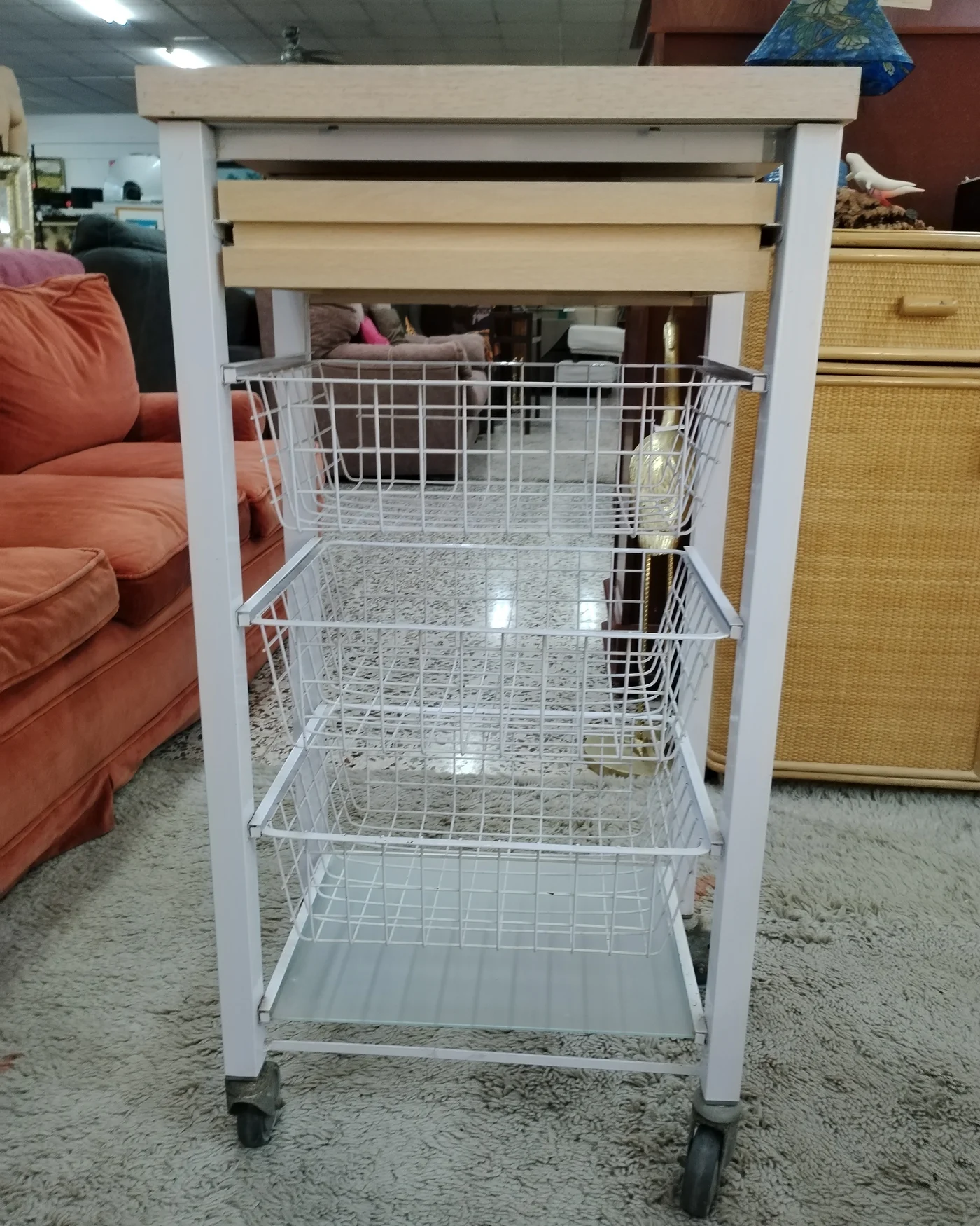 Carrito Verdulero de Cocina con Cajón y Ruedas - imagen 5