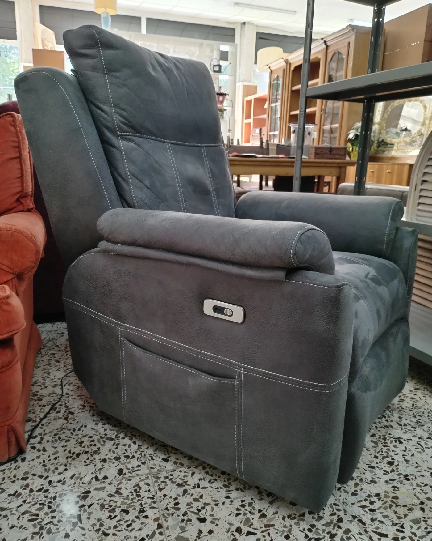 Sillón Relax Reclínico Eléctrico Gris - imagen 3