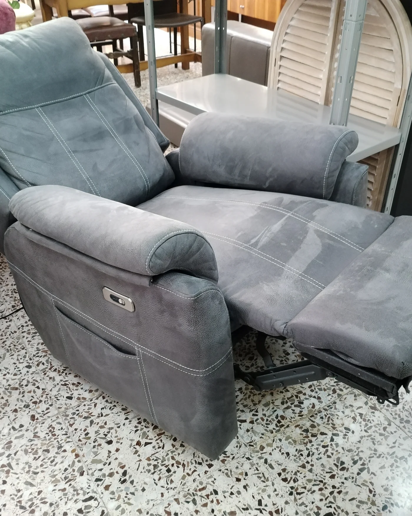Sillón Relax Reclínico Eléctrico Gris - imagen 4