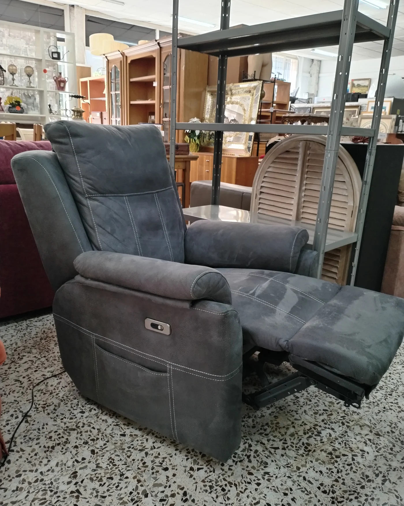 Sillón Relax Reclínico Eléctrico Gris - imagen 5