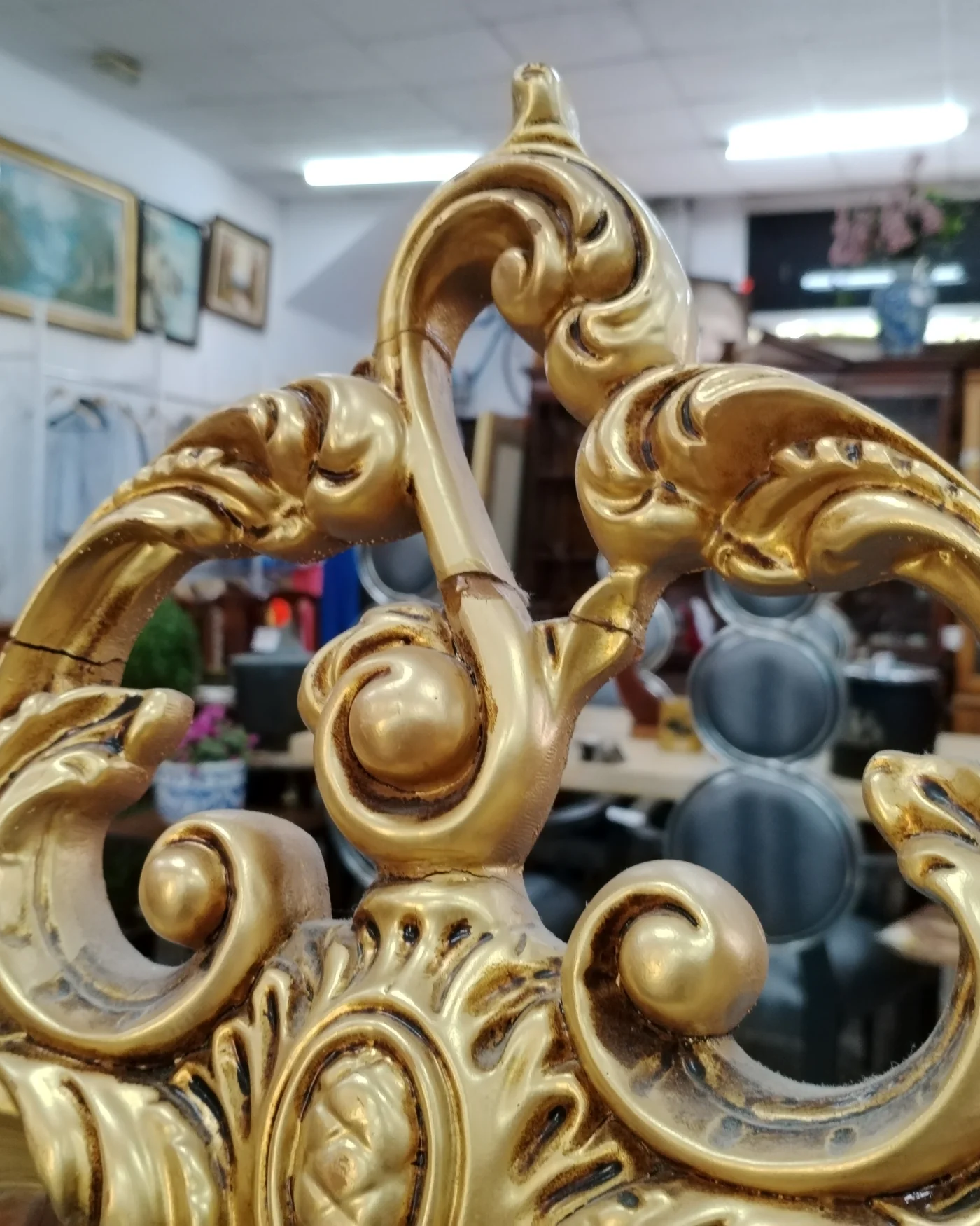 Espejo estilo barroco dorado - imagen 3