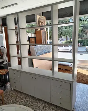 Estantería modular blanca con consola y cajones - miniatura 2