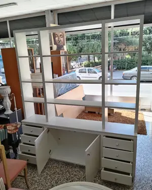 Estantería modular blanca con consola y cajones - miniatura 3