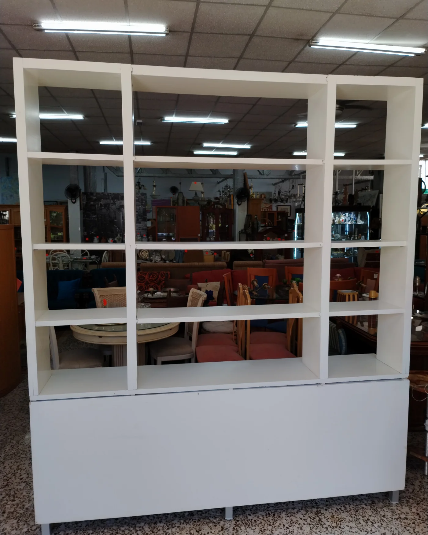 Estantería modular blanca con consola y cajones - imagen 4