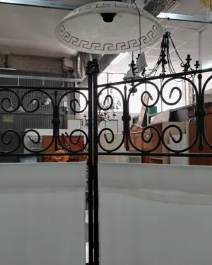Biombo de forja con 4 paneles de tela - miniatura 2