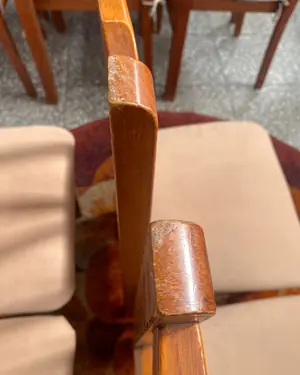 Juego de 4 sillas de comedor de madera con tapizado - miniatura 5