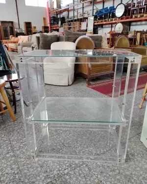 MESA auxiliar de cristal y acrilico - miniatura 1