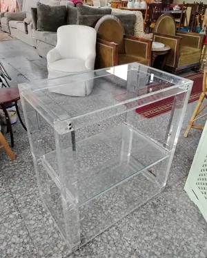 MESA auxiliar de cristal y acrilico - miniatura 2