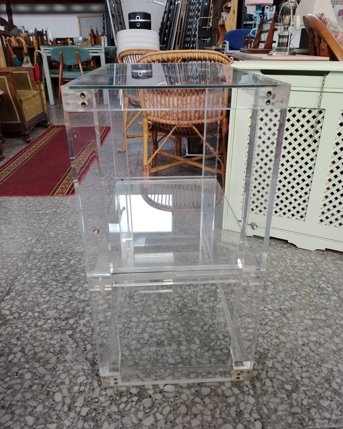 MESA auxiliar de cristal y acrilico - imagen 4