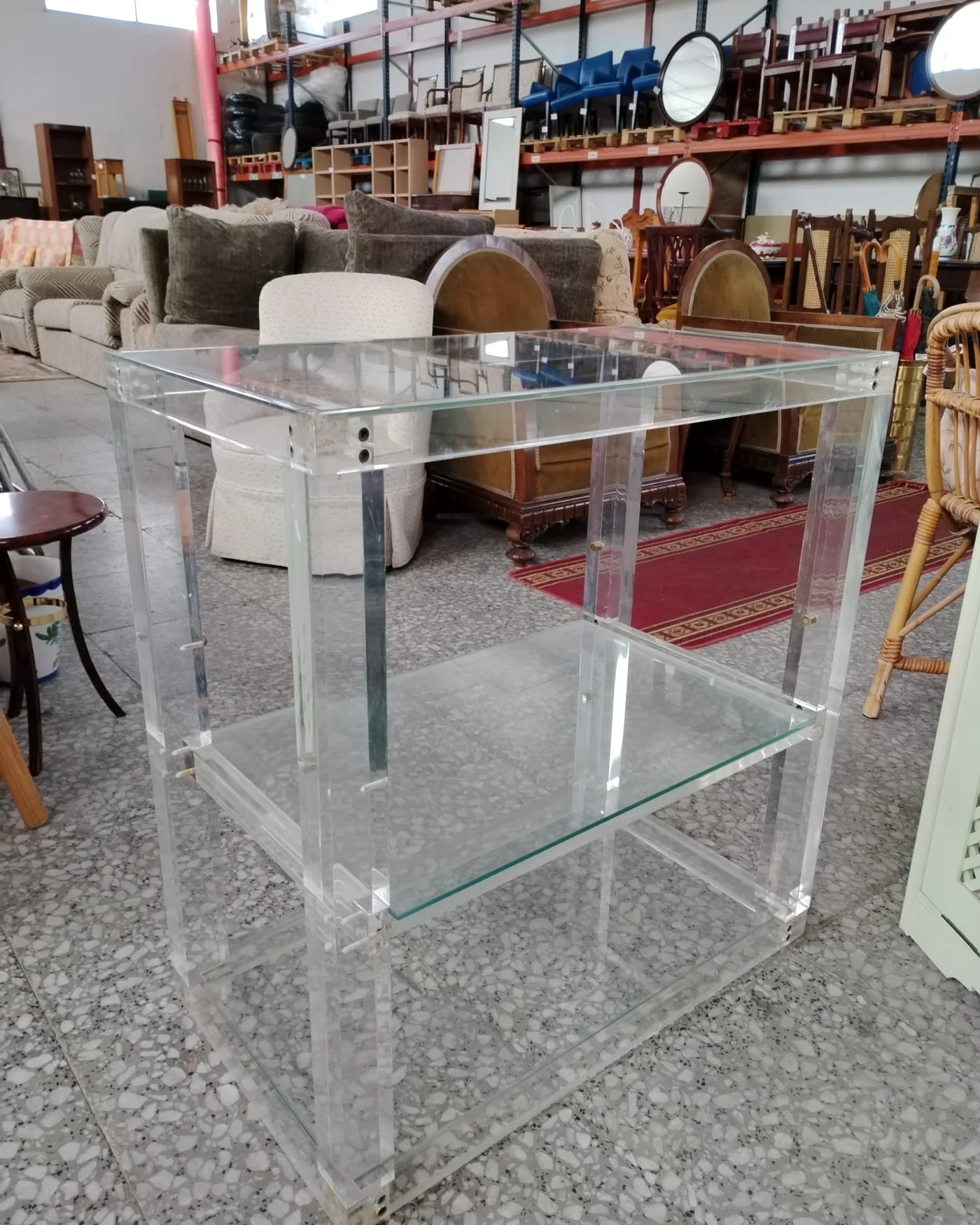 MESA auxiliar de cristal y acrilico - imagen 5