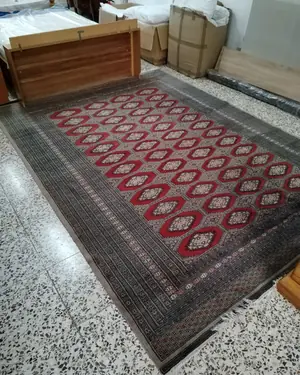 Gran alfombra vintage estilo oriental con diseño geométrico - miniatura 1