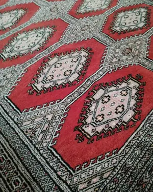 Gran alfombra vintage estilo oriental con diseño geométrico - miniatura 4