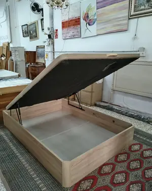 Canapé abatible con almacenamiento de roble claro - miniatura 1