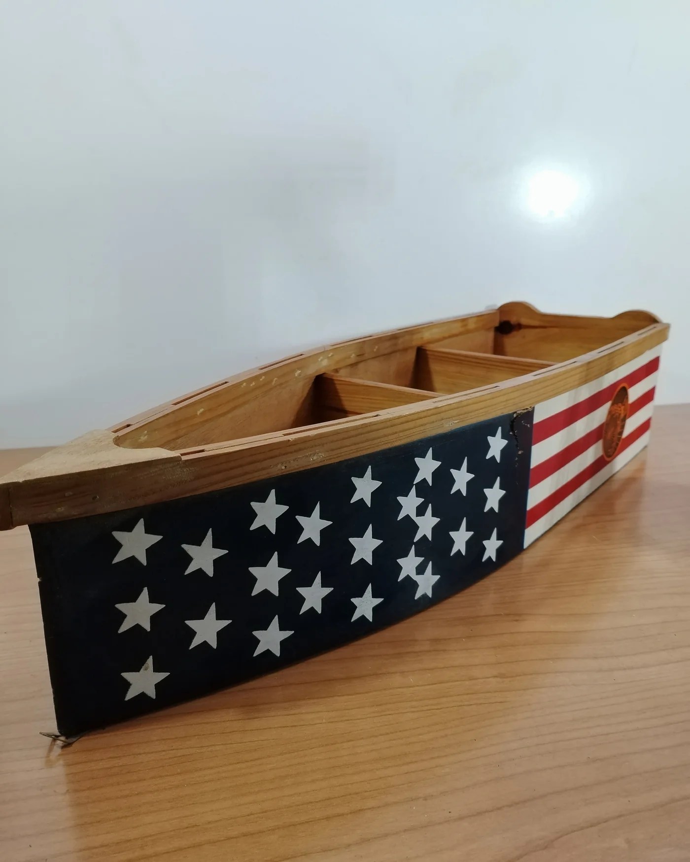 Mini repisa en forma de barco con bandera de estados unidos - imagen 1