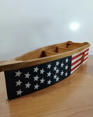 Mini repisa en forma de barco con bandera de estados unidos - miniatura 1