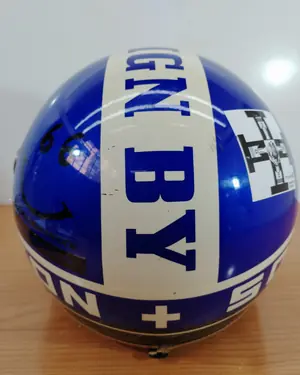Casco moto jet Soxon vintage azul y blanco - miniatura 4
