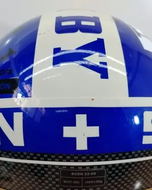 Casco moto jet Soxon vintage azul y blanco - miniatura 7