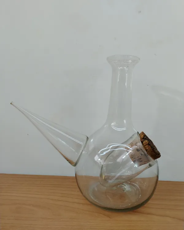 Aceitera Vintage de Cristal con Forma de Ave