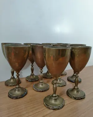 Conjunto de 10 copas de latón vintage - miniatura 4