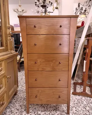 Sinfonier alto de madera con cinco cajones - miniatura 1