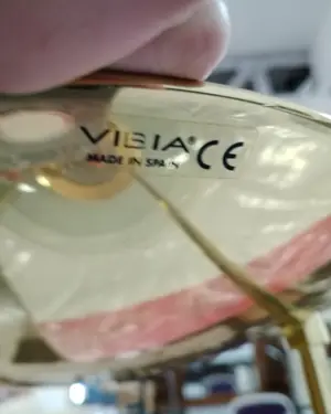 Lámpara de techo vintage de cristal y latón - miniatura 6