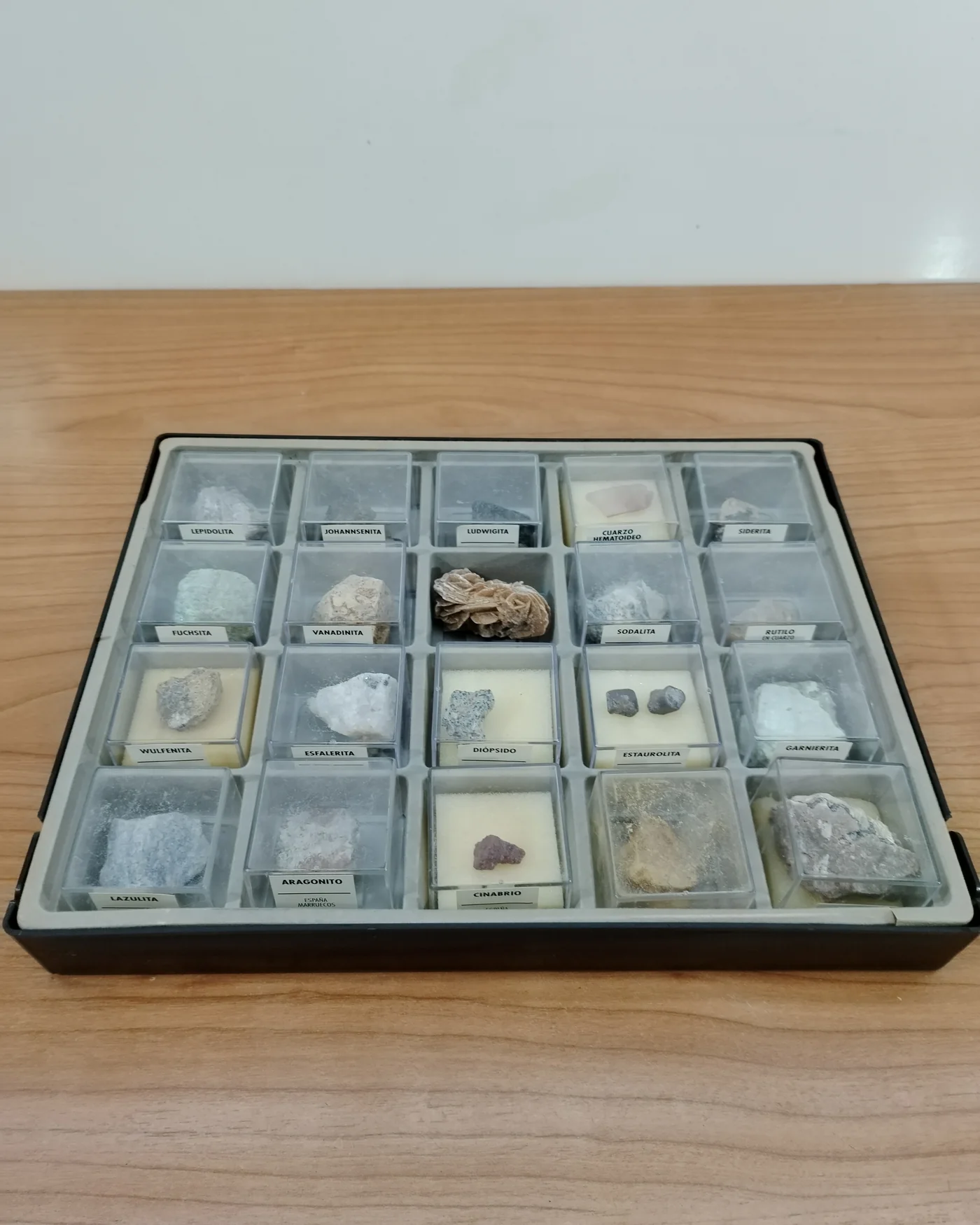 Colección de minerales geológicos en caja de exhibición - imagen 7
